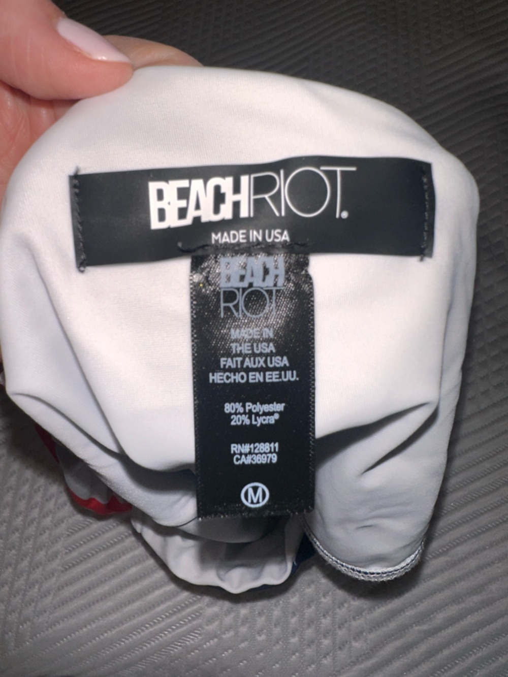Beach Riot White & Navy Star Print Bikini Bottoms - Picture 3 of 3